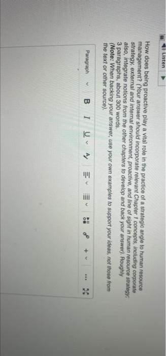 Listen How does being proactive play a vital role