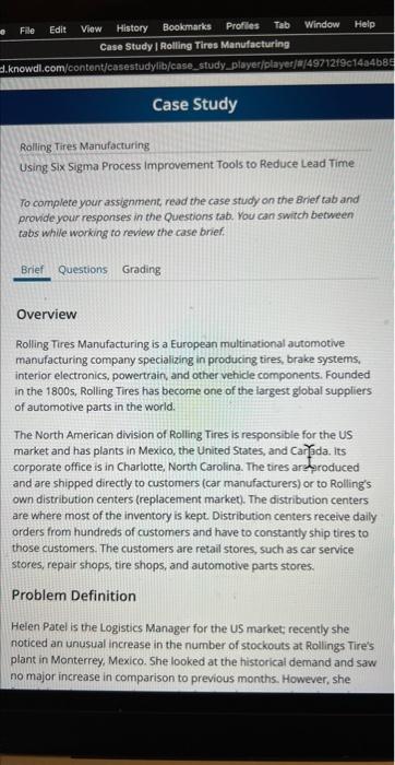 Rolling Tires Manufacturing Using Six Sigma