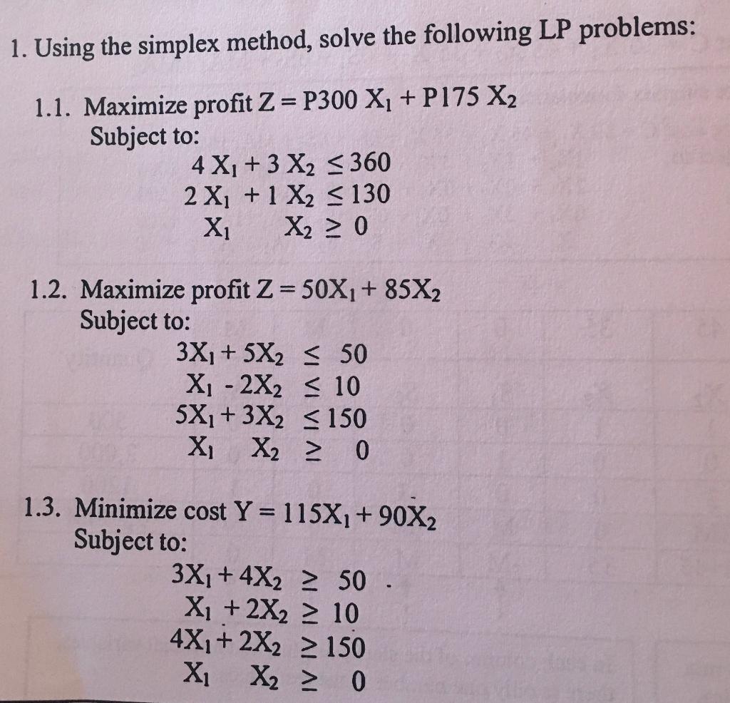 Linear Programming: Simplex Algorithm 1. Using