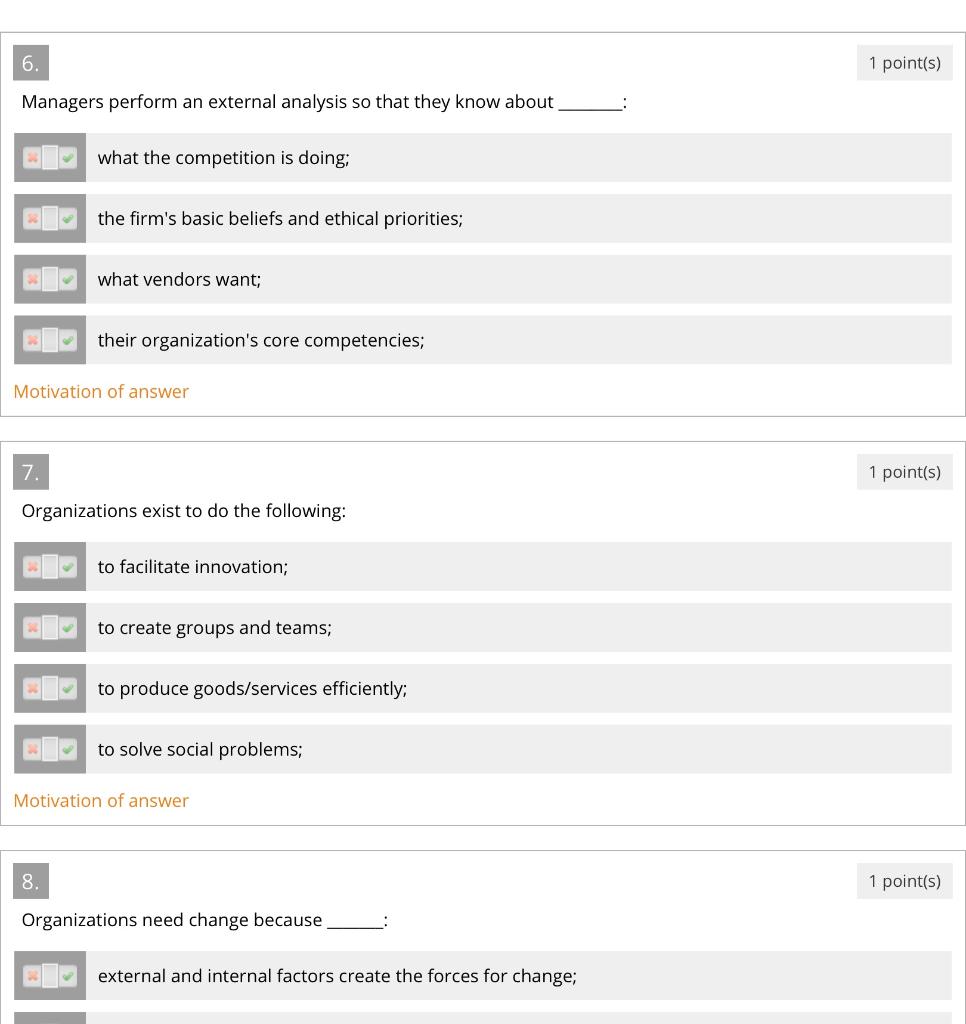 6. 1 point(s) Managers perform an external