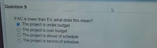 If AC is lower than EV, what does this mean? If