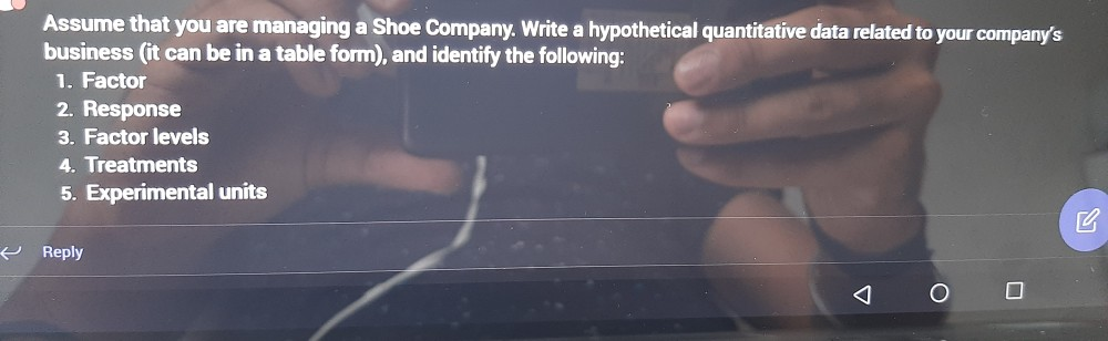 answer the question Assume that you are managing