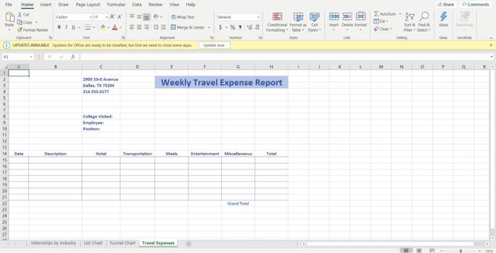 Excel_6G_Internships_Travel Project Description: