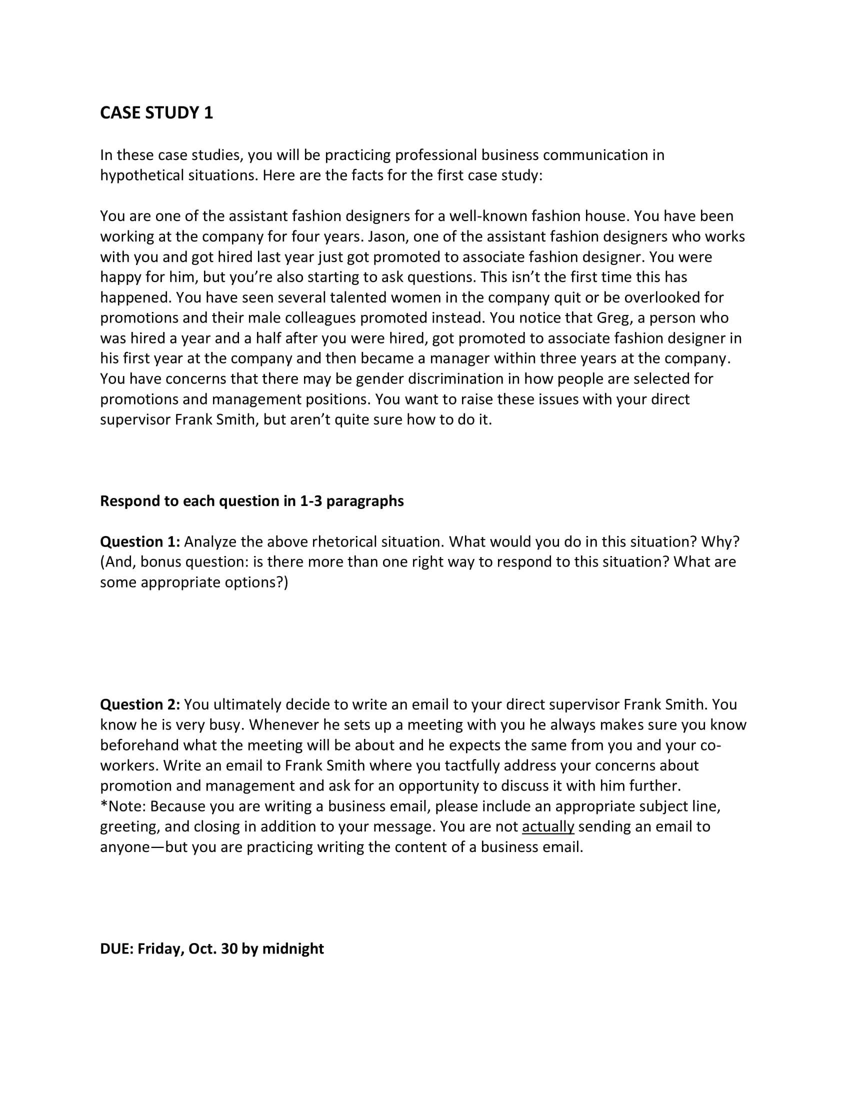 Each answer should 1-3 paragraphs each. And keep