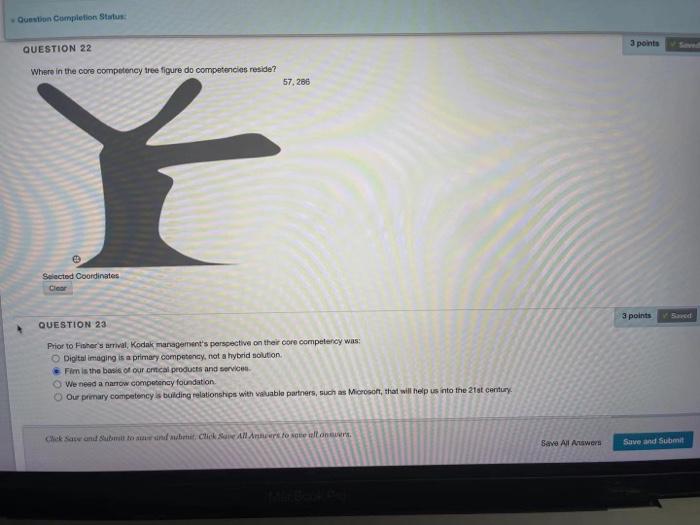 Question Completion Status 3 points QUESTION 22