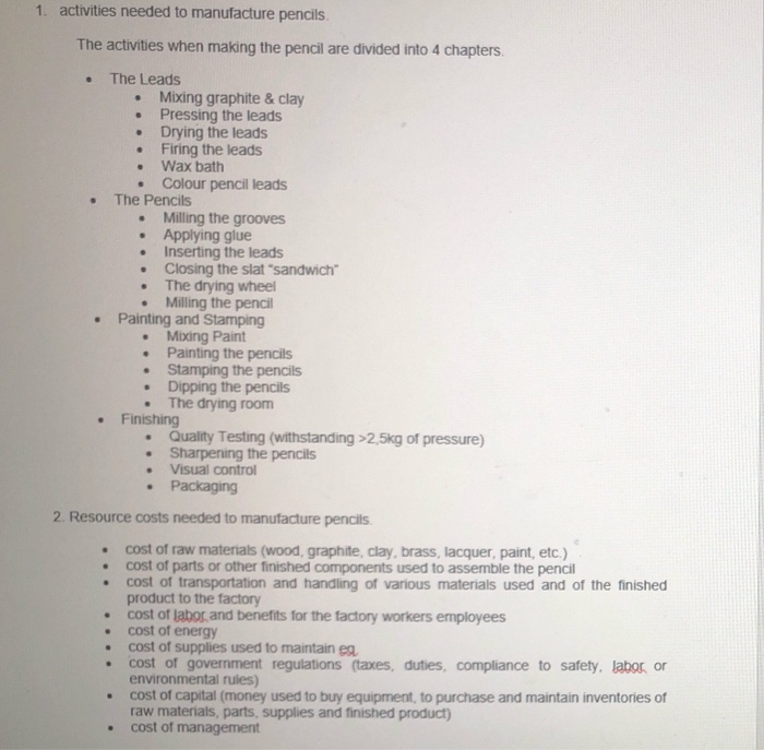 Required 1. classy each cost into direct or