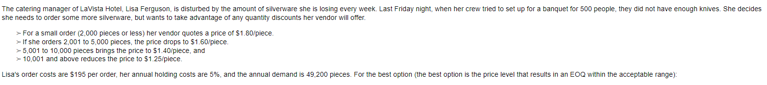 A) What is the optimum ordering quantity? B) What