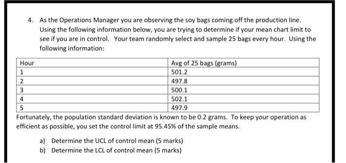 please with formula 4. As the Operations Manager