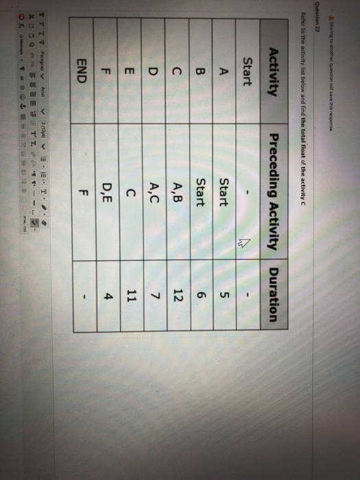 Moving to another question will save this