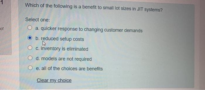 Which of the following is a benefit to small lot