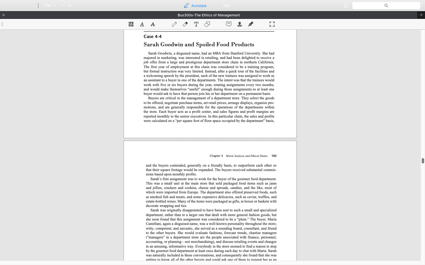 BUS 300S-80: Sarah Goodwin & Spoiled Food No