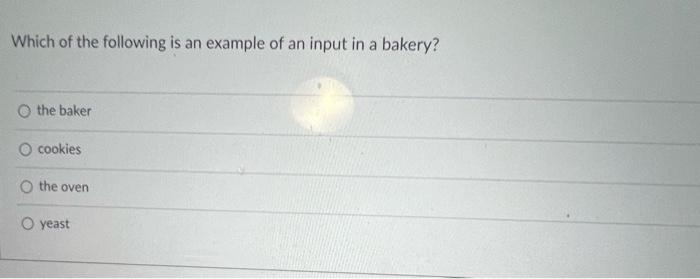 Which of the following is an example of an input