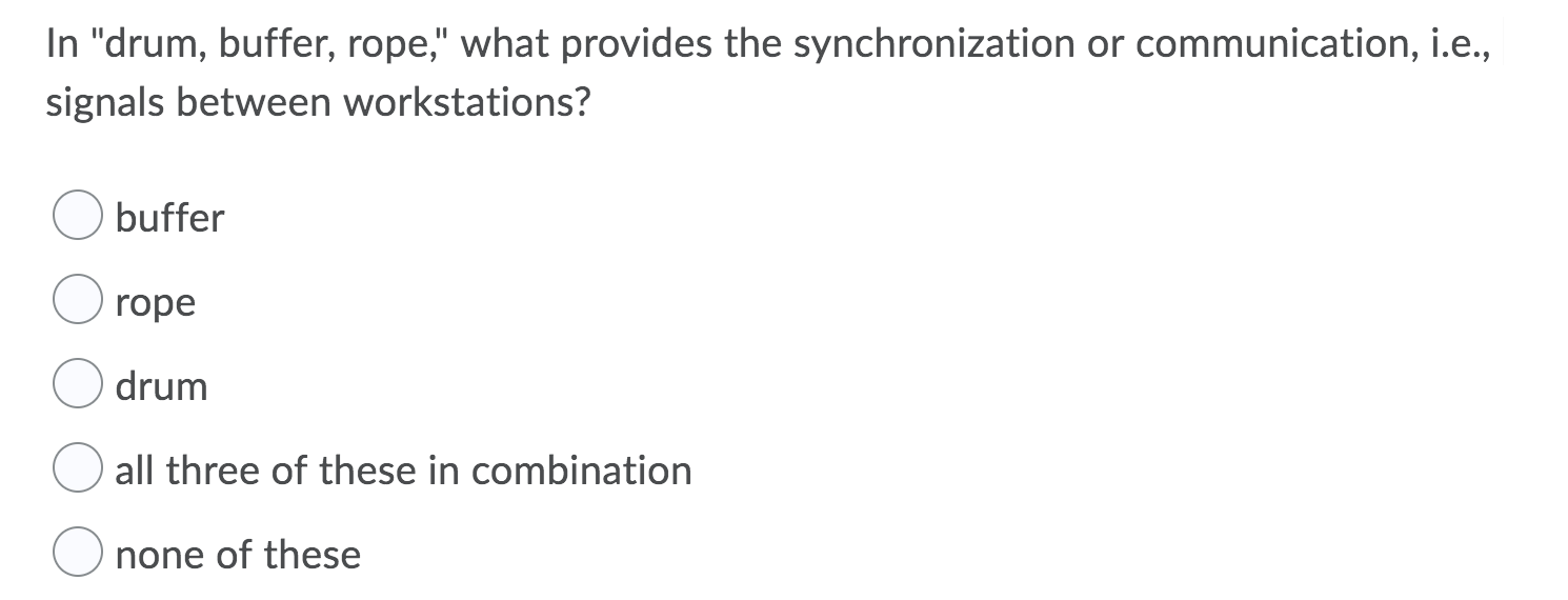 In "drum, buffer, rope," what provides the
