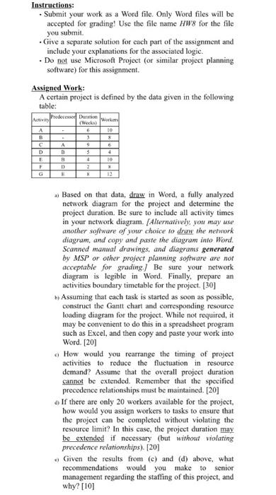 please help Instructions: Submit your work as a