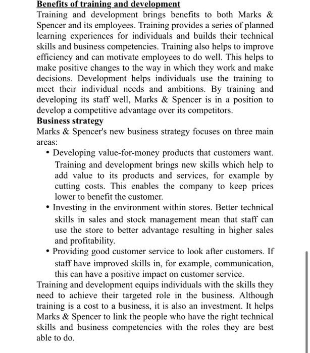 Task 1: Read the Case Study 'Marks \& Spencer'