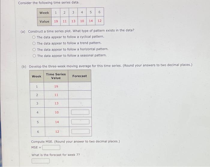 a through e is one whole problem Consider the