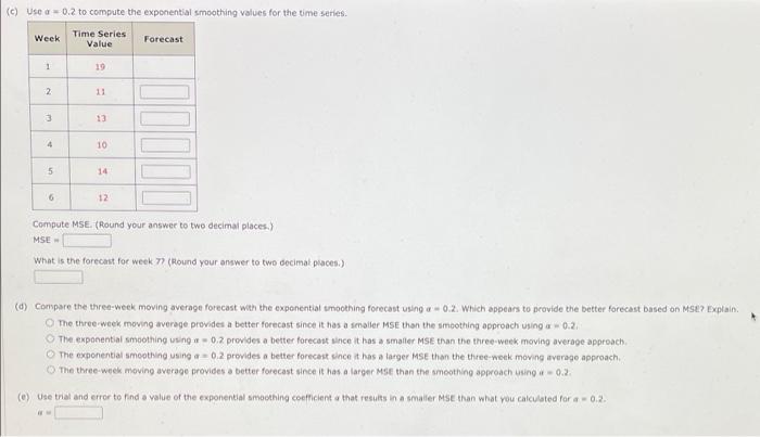 a through e is one whole problem Consider the
