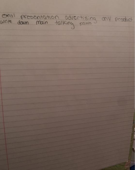 oral presentation advertising any product rite