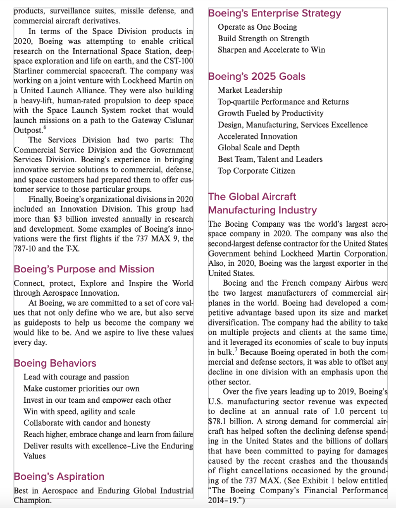 Boeing case study questions: 1. Prepare an IFAS