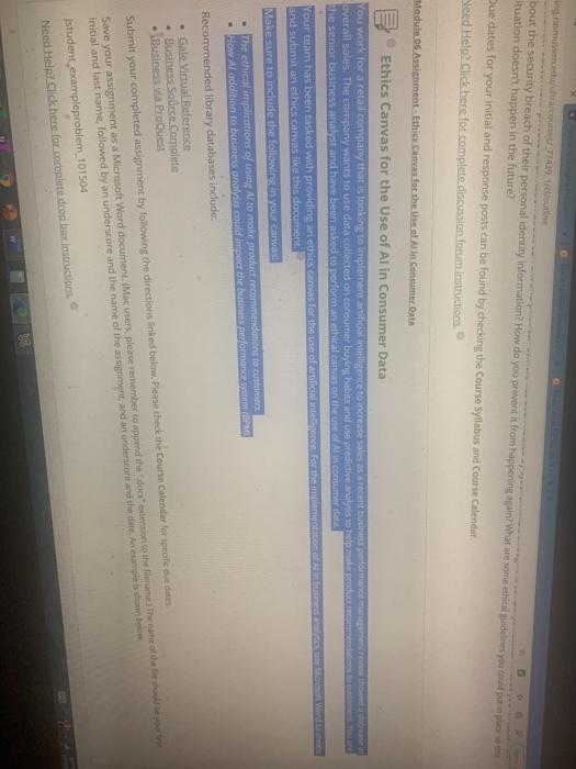 can anybody help with this? Ethics Canvas Date