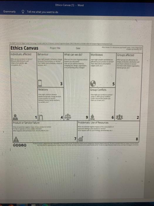 can anybody help with this? Ethics Canvas Date