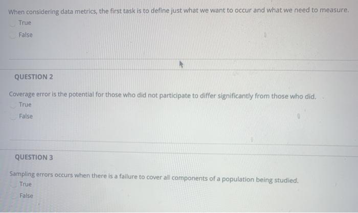 please help When considering data metrics, the