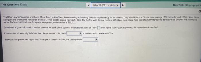 This Question: 12 pts 36 of 48 (27 complete This