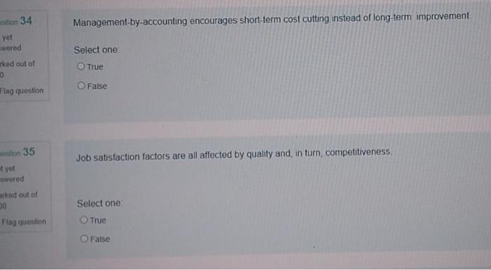 iestion 34 Management-by-accounting encourages