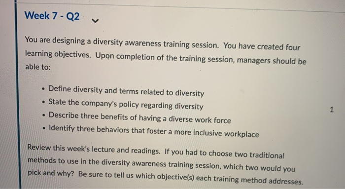 New answer please. Thank you Week 7 - Q2 v You