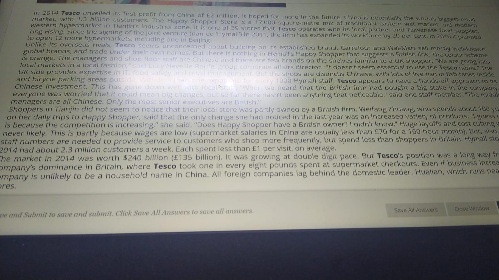 In 2014 Tesco unveiled its first profit from