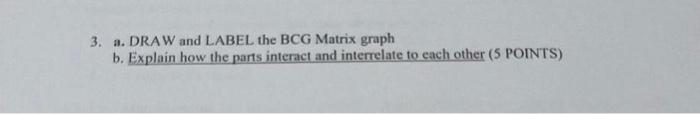 3. a. DRAW and LABEL the BCG Matrix graph b.