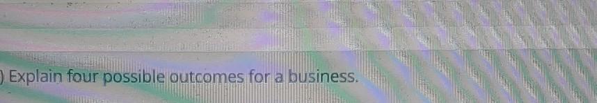 Explain four possible outcomes for a business