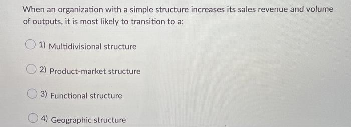 When an organization with a simple structure