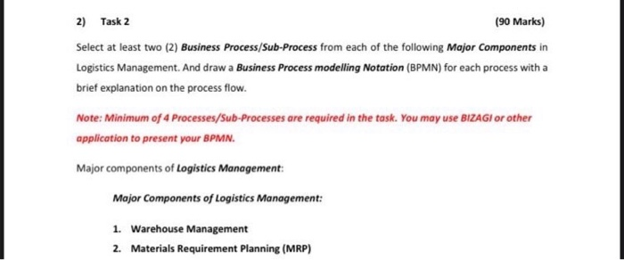 2) Task 2 (90 Marks) Select at least two (2)