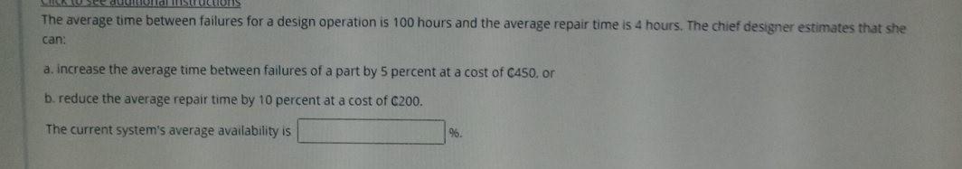 is urgent LUCON The average time between failures