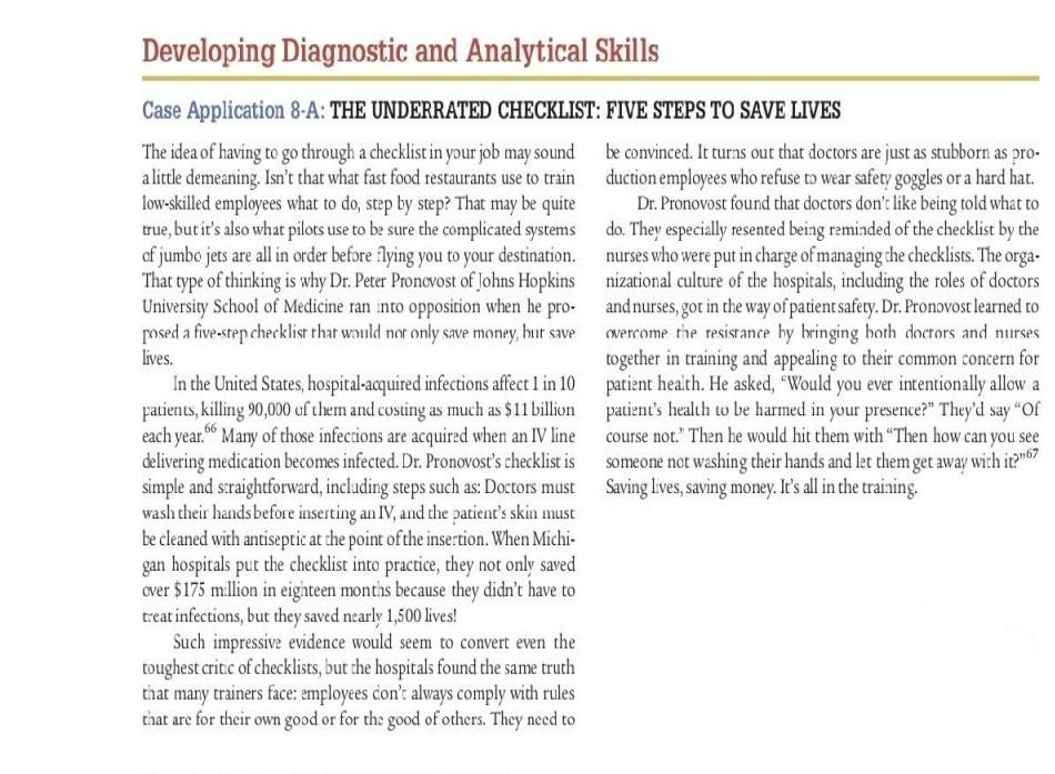 Developing Diagnostic and Analytical Skills Case