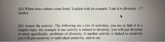 Q2) Where does culture come from? Explain with an