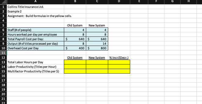F G H 1 Collins Title Insurance Ltd. 2 Example 2