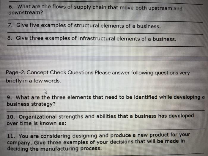 6. What are the flows of supply chain that move