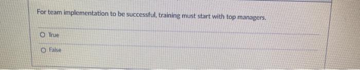 For team implementation to be successful.