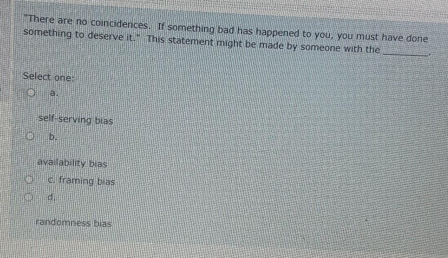 1 "There are no coincidences. If something bad