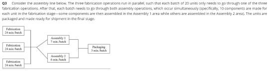 Q3 Consider the assembly line below. The three