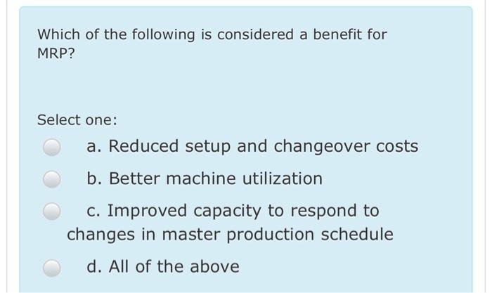 choose the correct answer is the cycle time