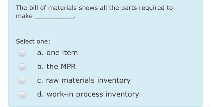 choose the correct answer is the cycle time