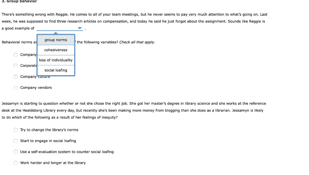 3. Group behavior There's something wrong with