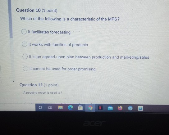 I need this ASAP please Question 9 (1 point)
