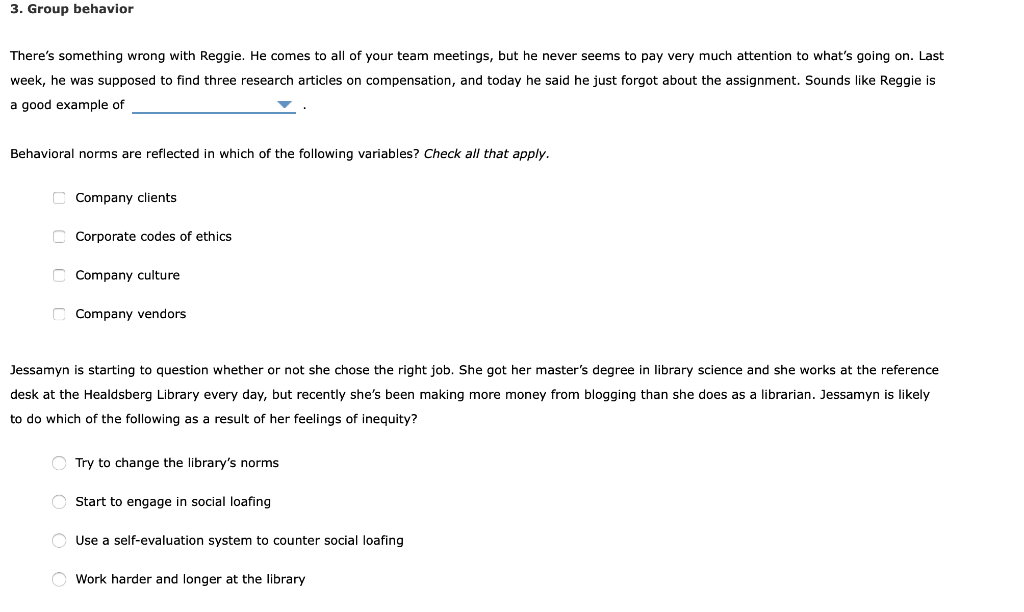 3. Group behavior There's something wrong with