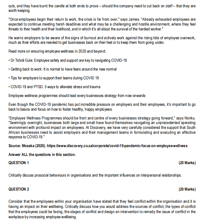 Please answer the 2 questions from the case study