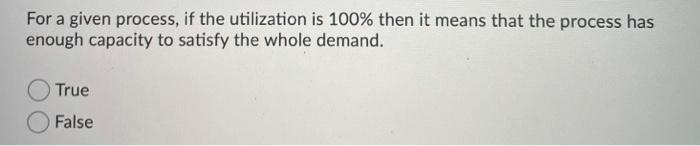 For a given process, if the utilization is 100%