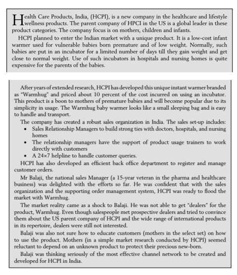 CASE STUDY IN DISTRIBUTION MANAGEMENT The two